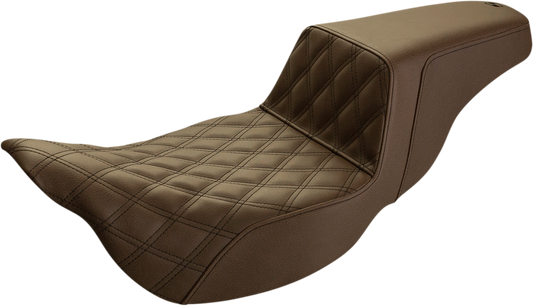 SADDLEMEN 2008-2024 HARLEY FLHR, FLHT, FLHX & FLTR Brown Step-Up™ Front LS Extended Reach Seat