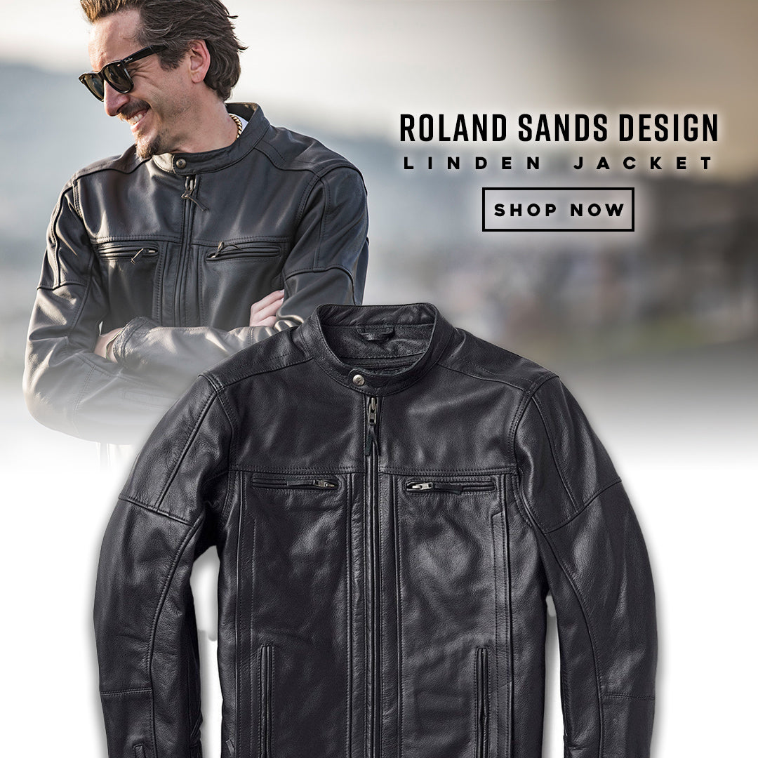 banner showcasing rsd linden jacket. onbody photo of guy wearing it and a studio shot