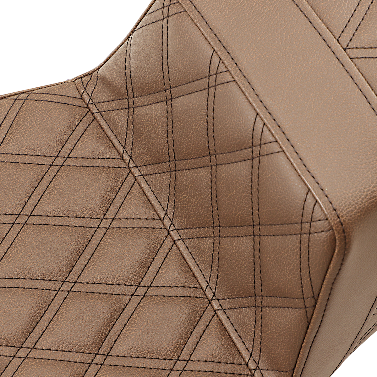 SADDLEMEN Step-Up Seat - HARLEY Extended Reach - Full Lattice Stitch - Brown