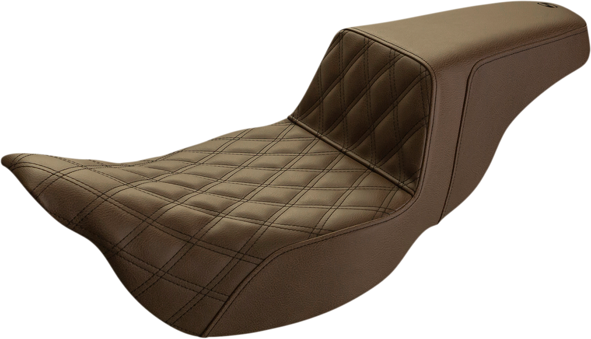 SADDLEMEN 2008-2024 HARLEY FLHR, FLHT, FLHX & FLTR Brown Step-Up™ Front LS Extended Reach Seat