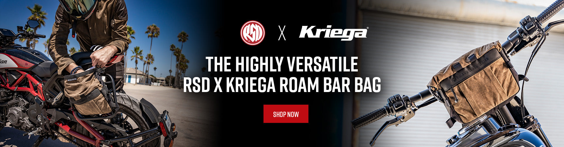 RSD X Kriega Roam Bar Bag on Bike and Bars