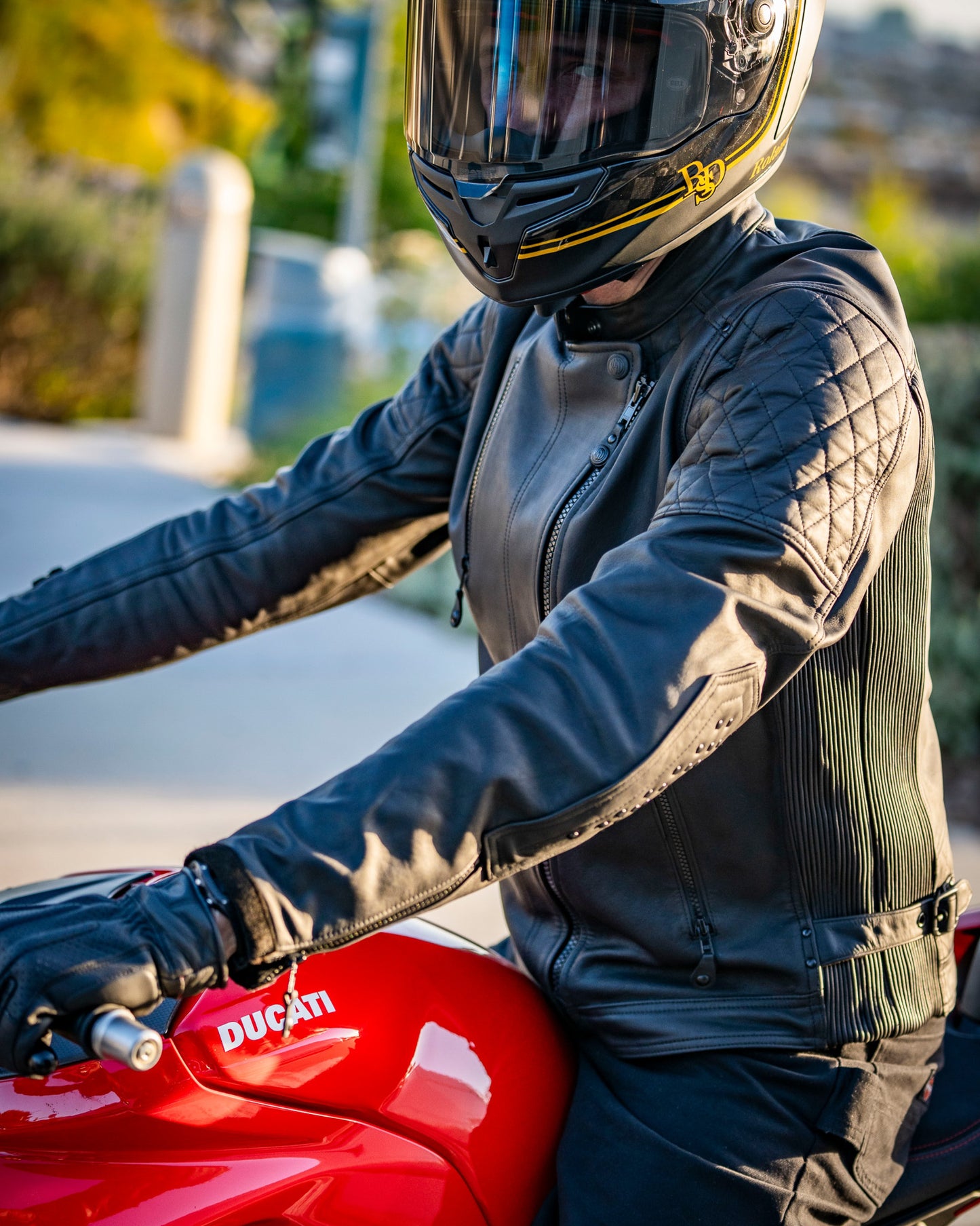 clash waterproof jacket on biker
