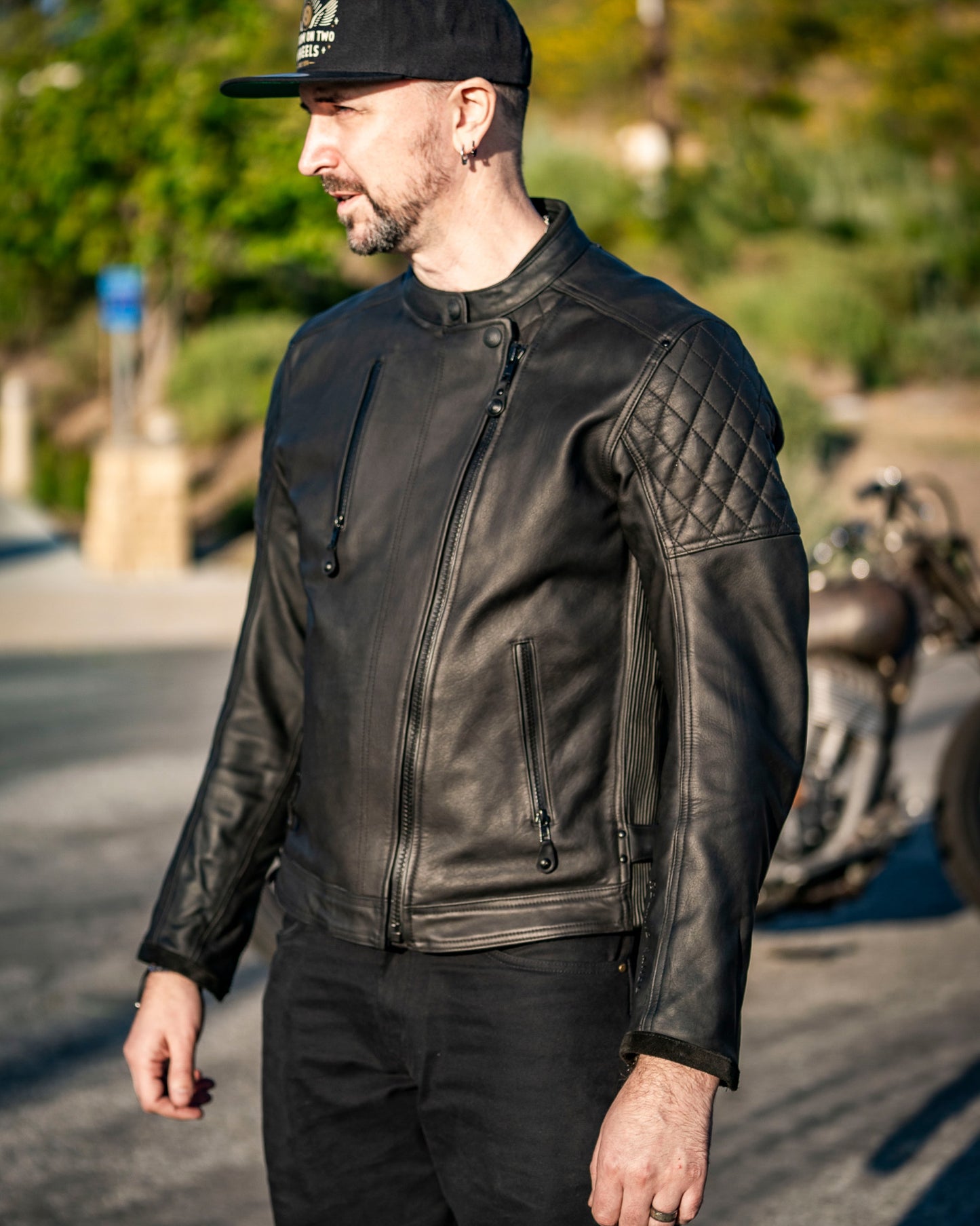 clash waterproof jacket on biker