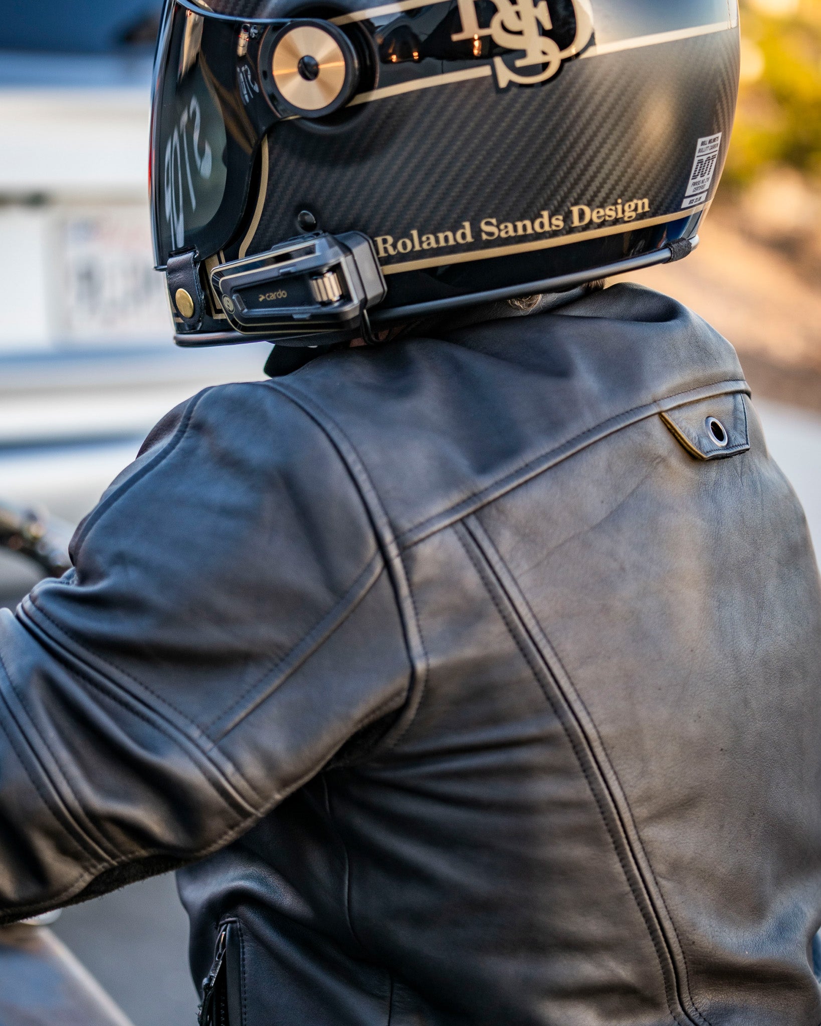 ronin waterproof jacket on biker