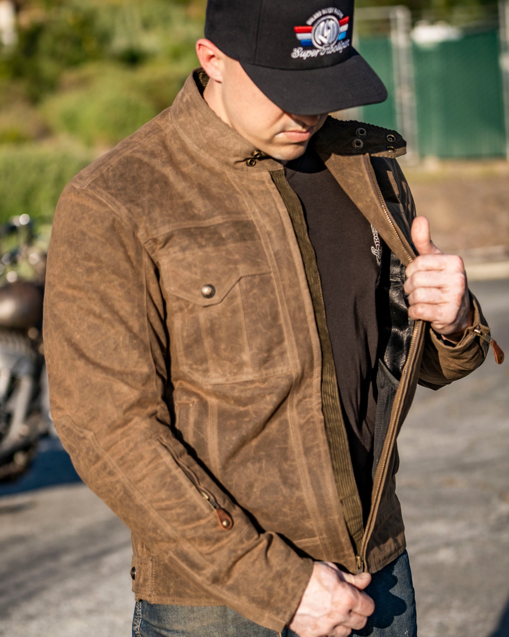 Tracker jacket on Biker
